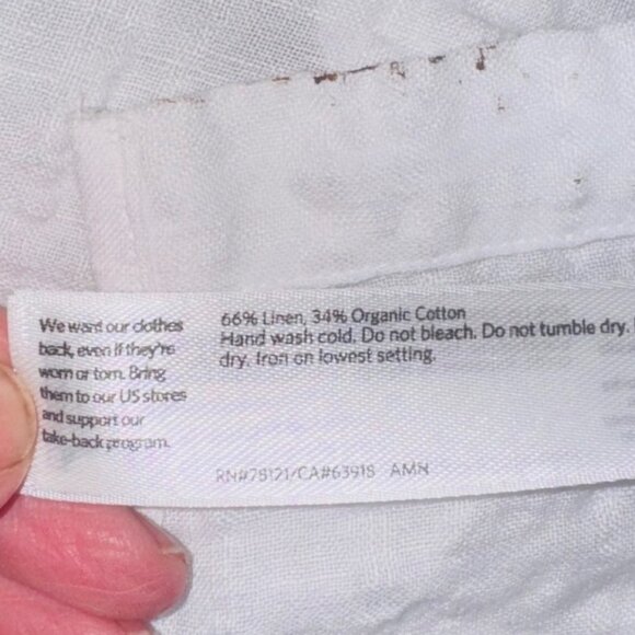 Eileen Fisher Linen Cotton Sheer Check Mandarin Collar Shirt Waffle Minimalist - Picture 8 of 9